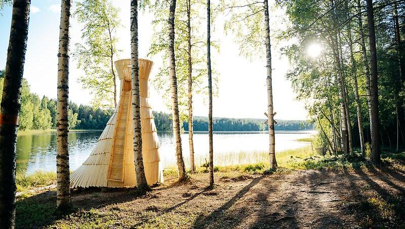 ARKNAT-vindskyddet Skogsrået vid Fluggtjärnen i Rosfors på Solanderleden